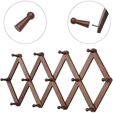 OROPY Wooden Accordion Coat Rack Hanger for Stylish Storage