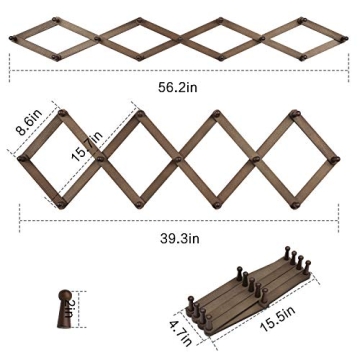 OROPY Wooden Accordion Coat Rack Hanger for Stylish Storage