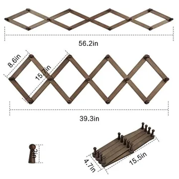 OROPY Wooden Accordion Coat Rack Hanger for Stylish Storage