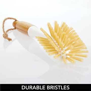 mDesign Bamboo Household Cleaning Scrubber Brushes Set of 3