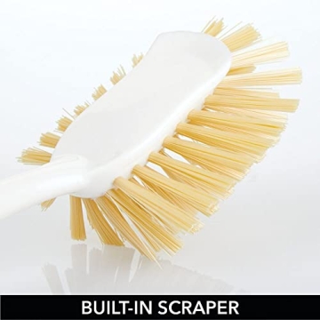 mDesign Bamboo Household Cleaning Scrubber Brushes Set of 3