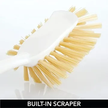 mDesign Bamboo Household Cleaning Scrubber Brushes Set of 3