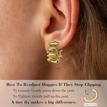 Aprilery 14K Gold Plated Hoop Earrings Trendy Lightweight