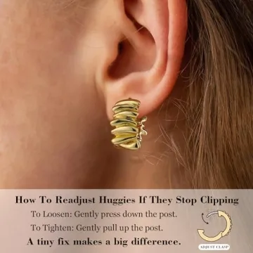 Aprilery 14K Gold Plated Hoop Earrings Trendy Lightweight