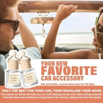 HoogaLife Vanilla Cream Car Air Freshener Diffuser Long-Lasting