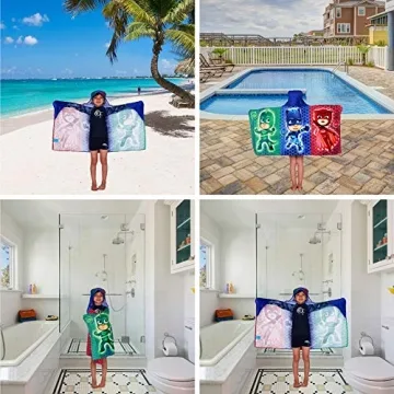 PJ Masks Hooded Towel Wrap for Kids Age 3-7