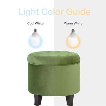 Homepop Home Decor | Upholstered Round Velvet Tufted Foot Rest Ottoman | Ottoman with Storage for Living Room & Bedroom | Decorative Home Furniture, Green