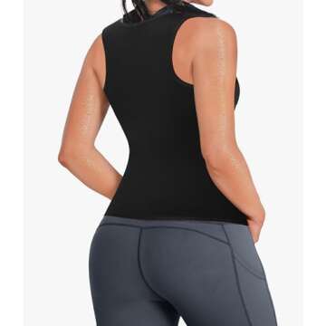 GAODI Women Waist Trainer Vest Slim Corset Workout Sweat Tank Top Zipper Compression Shirt Sauna Sui...
