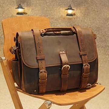 Polare Thick Full Grain Leather Briefcase - Timeless Durability for Professionals