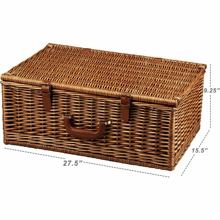 Dorset Willow Picnic Basket Set for 4 | Ascot