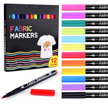 Siumir 12-Color Fabric Markers for DIY Textile Art