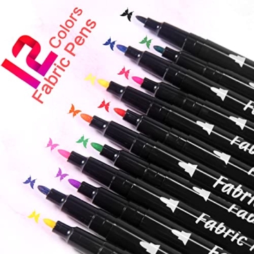 Siumir 12-Color Fabric Markers for DIY Textile Art