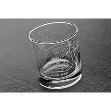 Key West Map Whiskey Glass for Unique Gift Experience