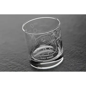 Key West Map Whiskey Glass for Unique Gift Experience