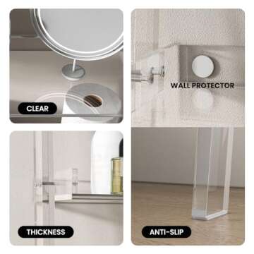 Sumerflos Modern Acrylic Over-The-Toilet Ladder Shelf
