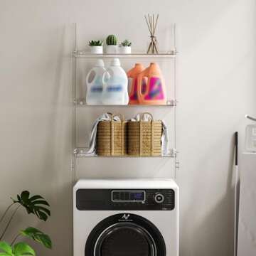 Sumerflos Modern Acrylic Over-The-Toilet Ladder Shelf