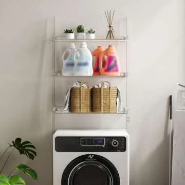 Sumerflos Modern Acrylic Over-The-Toilet Ladder Shelf