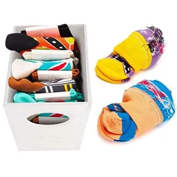 Blulu Lost Socks Basket Sign Farmhouse Laundry Room Decor and Accessories Lost Socks Bin Hanging Wall Storage Organization for Laundry Room Storage(White)