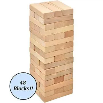 Timber Tower 48 Wooden Stacking Blocks – Fun for All Ages!