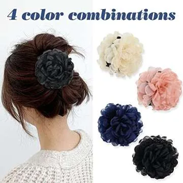 Elegant Cinaci Flower Hair Claw Clips Set - Perfect for All Hair Types