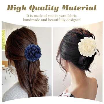 Elegant Cinaci Flower Hair Claw Clips Set - Perfect for All Hair Types