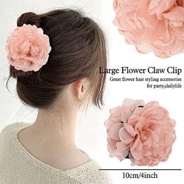 Elegant Cinaci Flower Hair Claw Clips Set - Perfect for All Hair Types