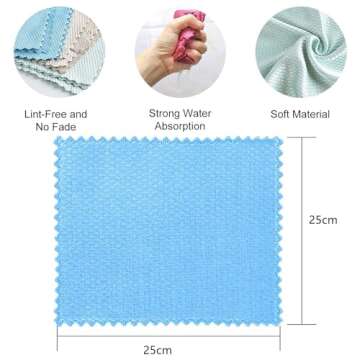 10pcs Cleaning Cloths - Lint Free Microfiber for Easy Cleaning