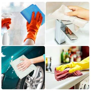 Microfiber Cleaning Cloths for All Surfaces - 10 Pcs