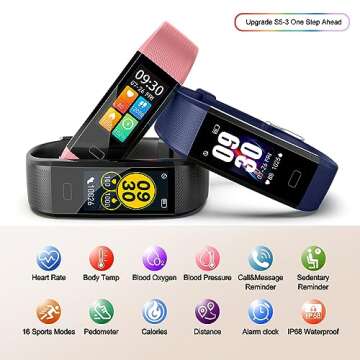 ENGERWALL Fitness Tracker with Step/Distance/Calories Counter, Activity Tracker with Heart Rate Moni...