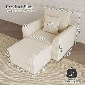 Smilesun Accent Chair with Ottoman for Stylish Comfort