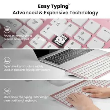 cimetech Wireless Keyboard and Mouse Combo, Compact Full Size Wireless Keyboard and Mouse Set 2.4G U...