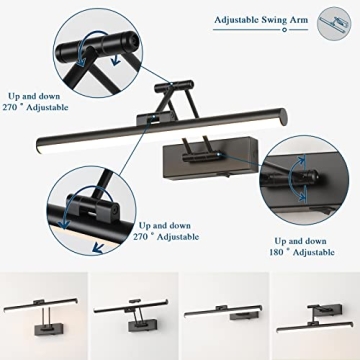 Joossnwell Picture Light: Dimmable, Rechargeable, Remote-Controlled
