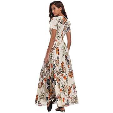 VintageClothing Women's Floral Maxi Dress for Summer Fun