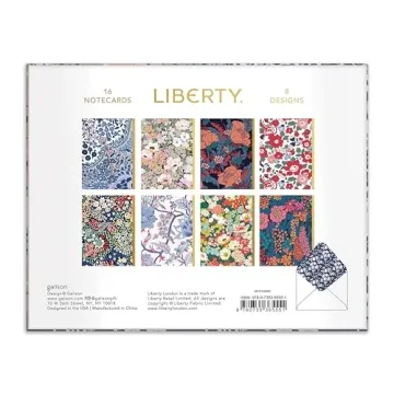 Galison Liberty Floral Notecard Set, 16 Cards, 17 Envelopes Included – Assorted Greeting Cards with Gorgeous Floral Designs, Blank Inside for All Occasions, Sturdy Storage Drawer Box Included