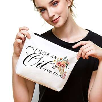 PINSUKO Essential Oil Bag, Essential Oil Storage, Essential Oil Accessories – I Have An Oil For That- Oil Makeup Bag, Carrying Case for Purse, Travel Bag, Aromatherapy Travel Makeup Bag for Oil Lovers