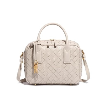 Woven Leather Crossbody Bag - Versatile Vegan Leather Purse for Women