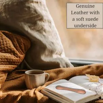 Genuine Leather Weighted Bookmark for Hands-Free Reading