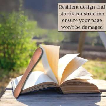 Genuine Leather Weighted Bookmark for Hands-Free Reading