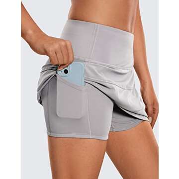 CRZ YOGA Women's Lightweight Tennis Skirt with Pockets