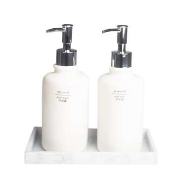 DNC Silicone Bathroom Vanity Tray for Counter, 7.9" Small Kitchen Sink Soap Tray for Dish Holder Dispenser Countertop Toilet Tank Desk Organizer Marble White