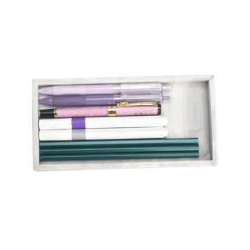 DNC Silicone Bathroom Vanity Tray for Counter, 7.9" Small Kitchen Sink Soap Tray for Dish Holder Dispenser Countertop Toilet Tank Desk Organizer Marble White