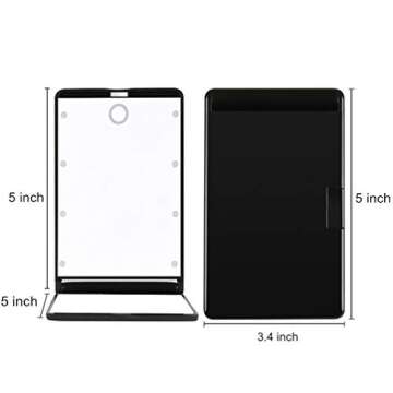 Feruaro Travel Mirror, Portable LED Lighted Makeup Mirror with 8 Dimmable Led Lights, Touch Switch T...