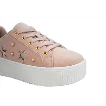 LUCKY STEP Fashion Leather Women Sneakers - Platform Faux Suede Walking Shoes