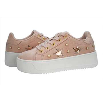 LUCKY STEP Fashion Leather Women Sneakers - Platform Faux Suede Walking Shoes