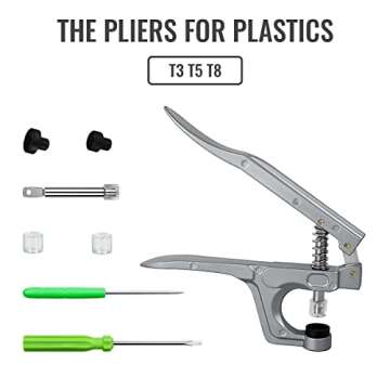 Snap Pliers for Crafts Clothing, Hand-held Pliers Tool for Snaps Buttons, No-Sew Button Snap Fastener Press Attacher Punch for T3 T5 T8 Snaps