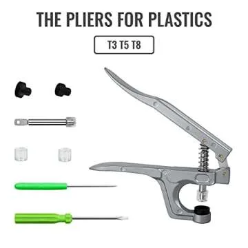 Snap Pliers for Crafts Clothing, Hand-held Pliers Tool for Snaps Buttons, No-Sew Button Snap Fastener Press Attacher Punch for T3 T5 T8 Snaps