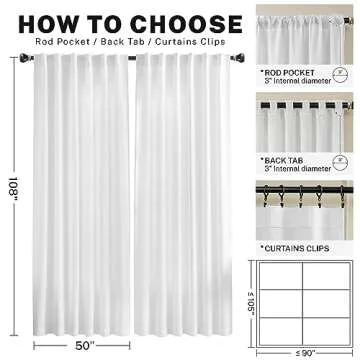 Stylish White Linen Back Tab Curtains for Home Decor