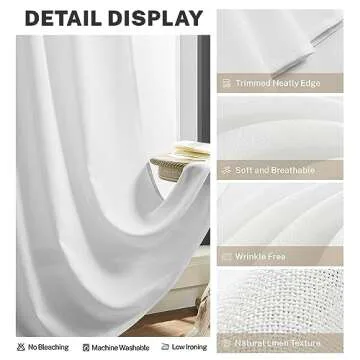 Stylish White Linen Back Tab Curtains for Home Decor