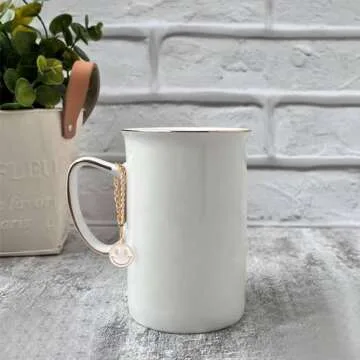 BOpusail Charm Accessories for Stanley Cup White Smile Face Pattern Mug Charms Adjustable Length Chain with Locking Clasp Stanley Tumblers Water Bottle Pendant Cup Handle Identification Handle Decor