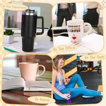 BOpusail Charm Accessories for Stanley Cup White Smile Face Pattern Mug Charms Adjustable Length Chain with Locking Clasp Stanley Tumblers Water Bottle Pendant Cup Handle Identification Handle Decor